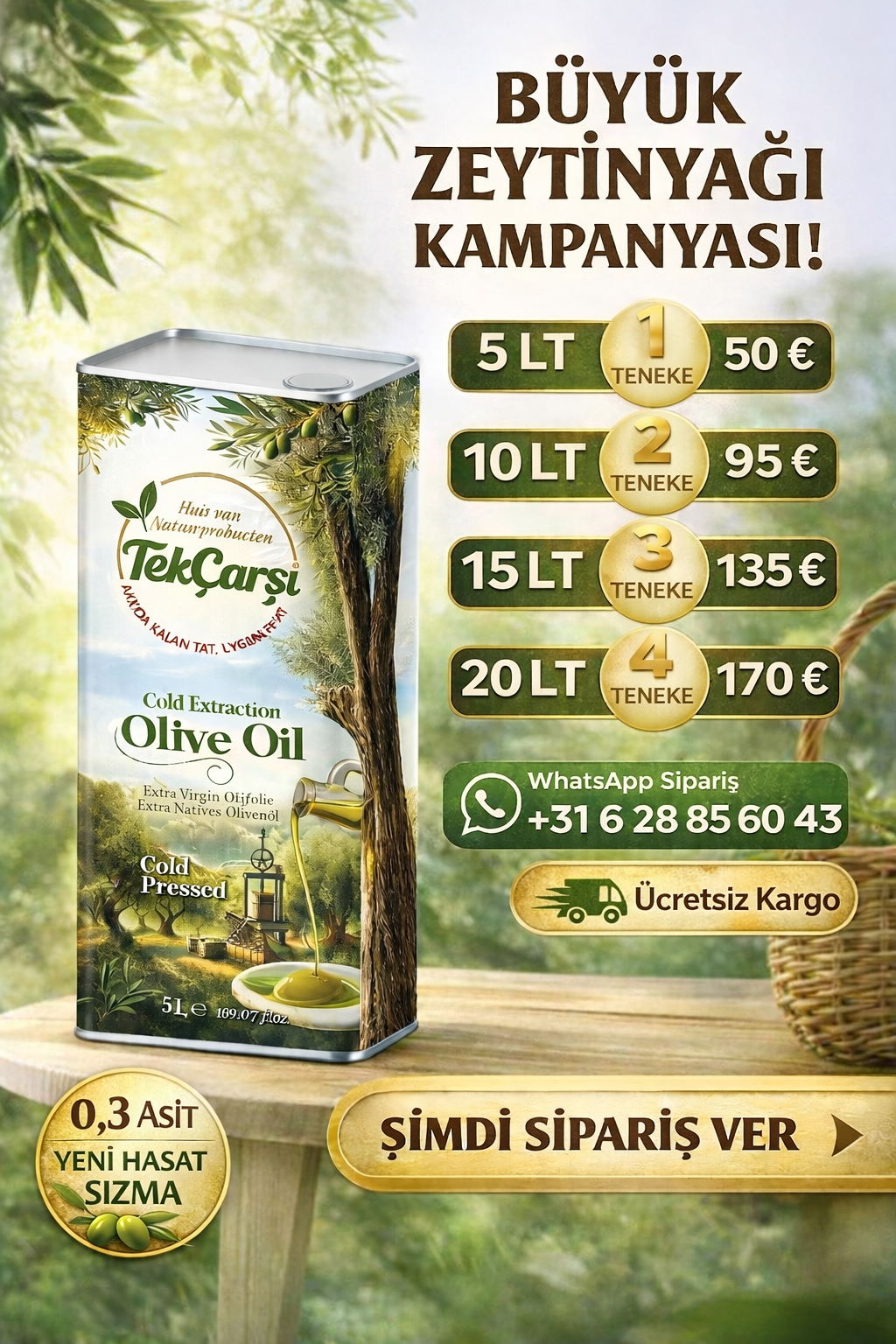 Soğuk Sıkım Extra Virgin Zeytinyağı