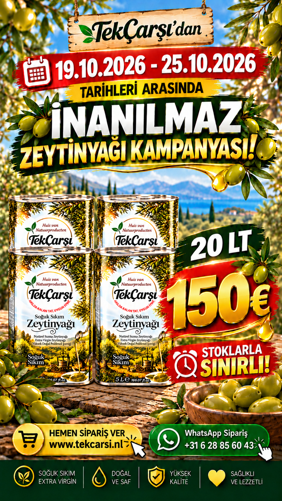 Soğuk Sıkım Extra Virgin Zeytinyağı