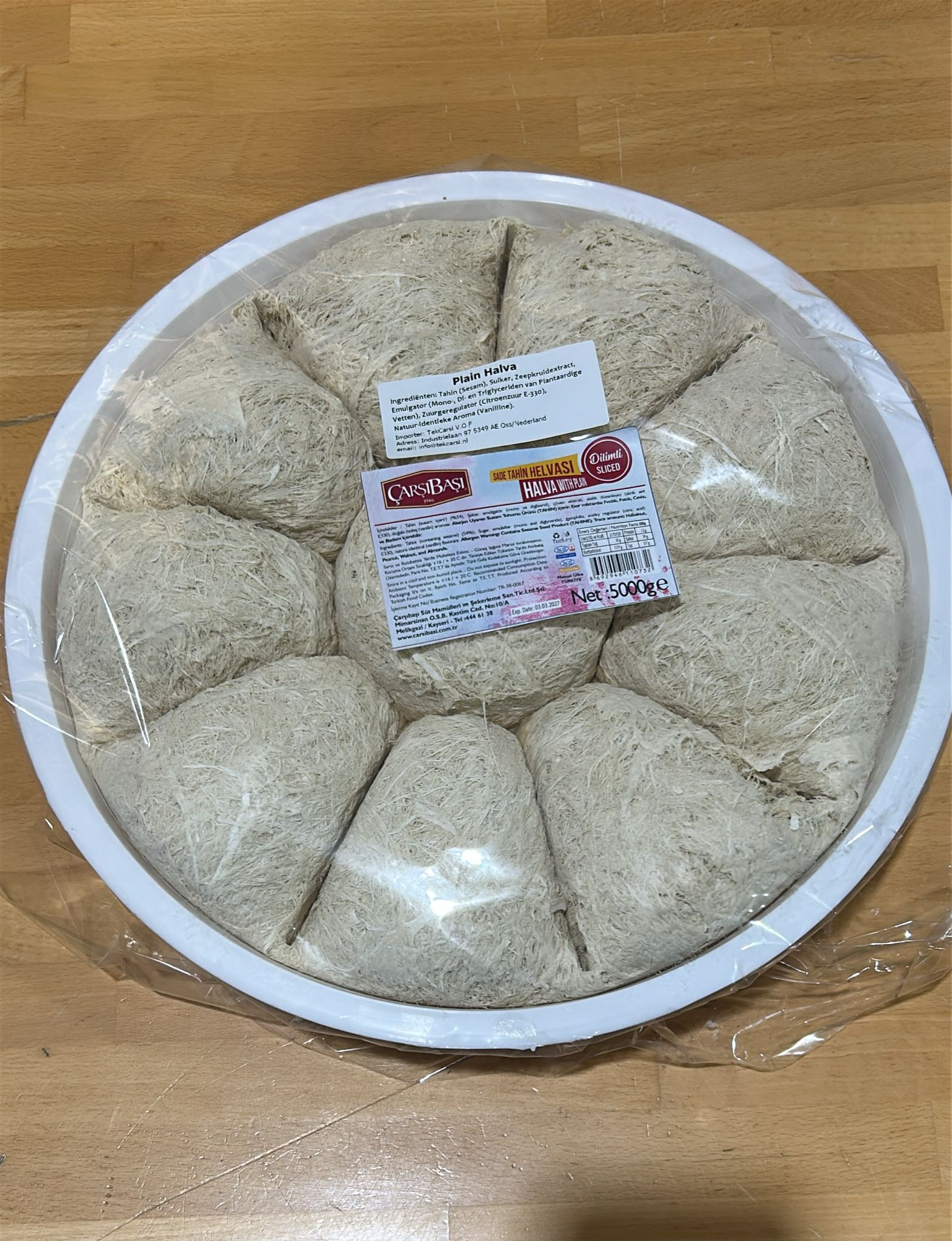 Dilimlenmiş Sade Tahin Helvası - 5kg