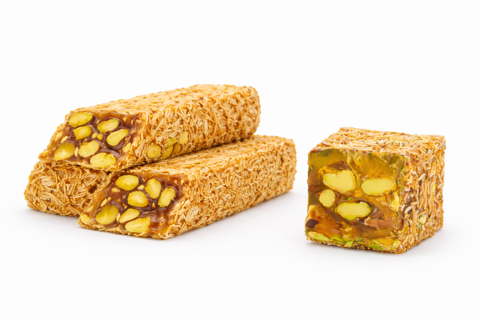 Kadayıf Kaplı Antep Fıstıklı  Bal Aromalı Lokum