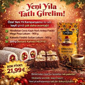 Hindistan Ceviz Kaplı Narlı Antep Fıstıklı Mega Paşa Lokum + Kakaolu Fındıklı Sultan Lokum