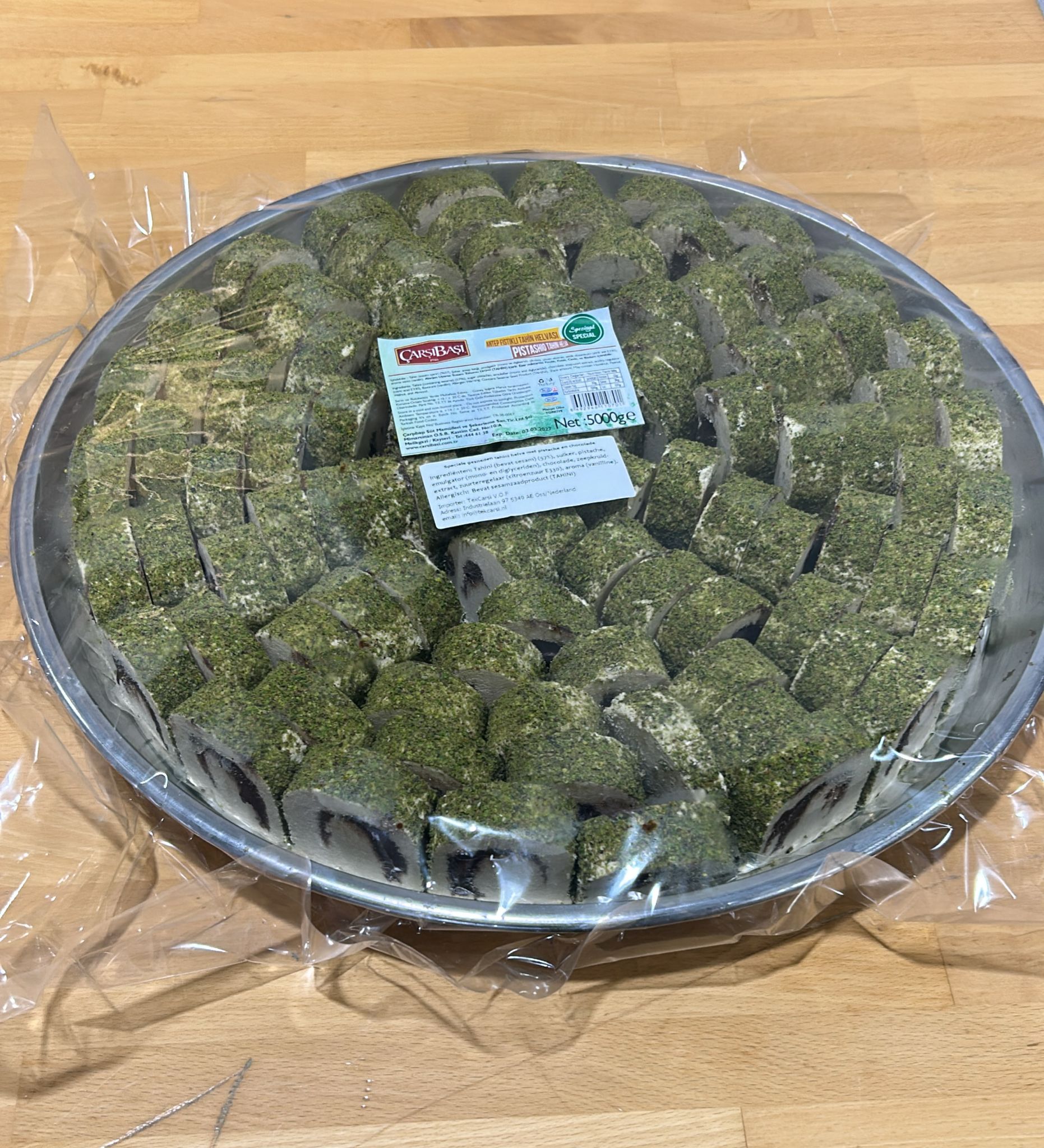 Özel Dilim Fıstıklı ve Çikolatalı Tahin Helvası - 5kg