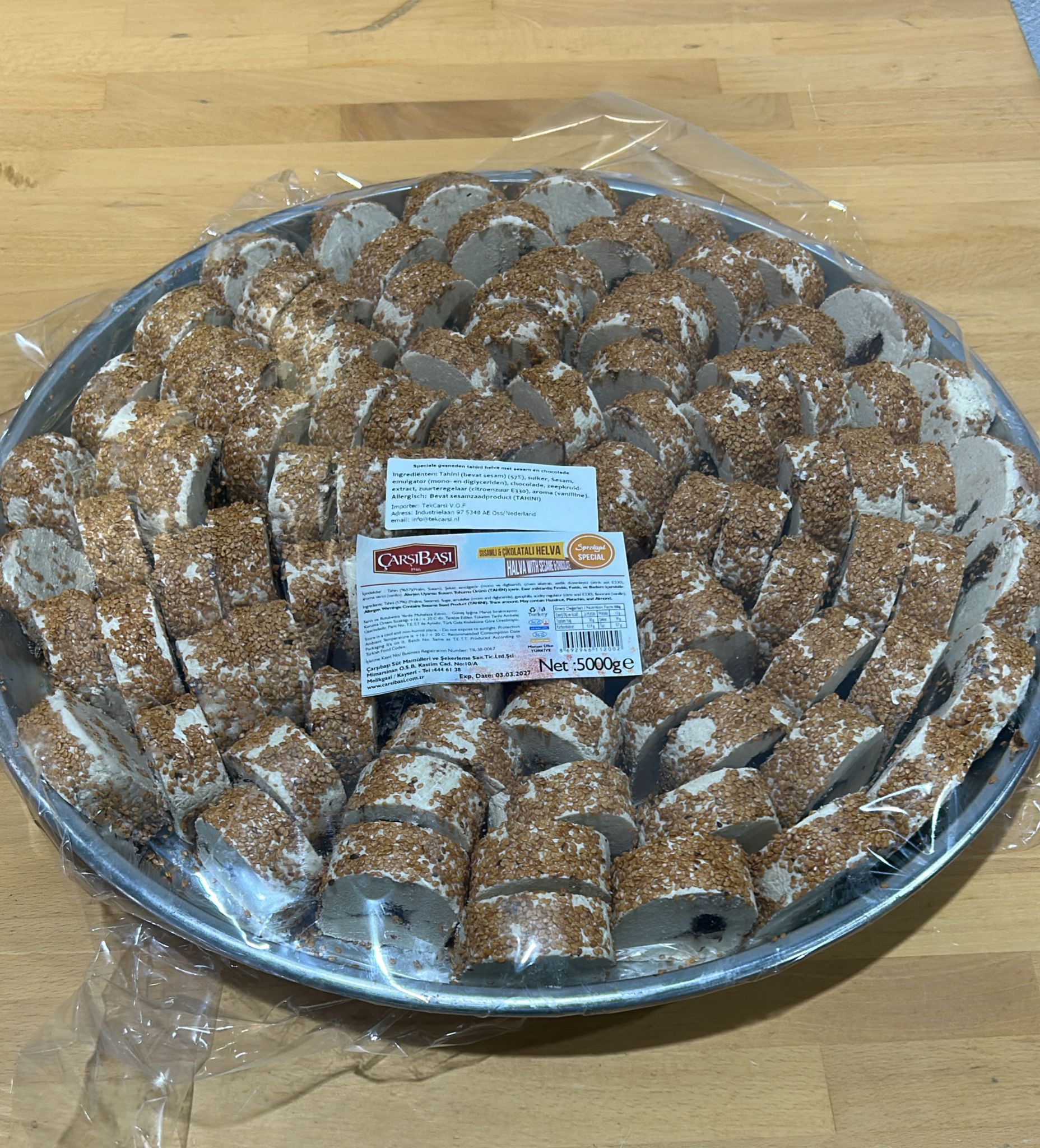 Özel Dilim Susamlı ve Çikolatalı Tahin Helvası - 5kg