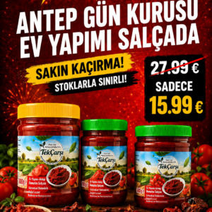 Antep Köy Yapımı Biber(Tatlı+Acı) ve Domates Salçasi(3'lu Paket) 3000g