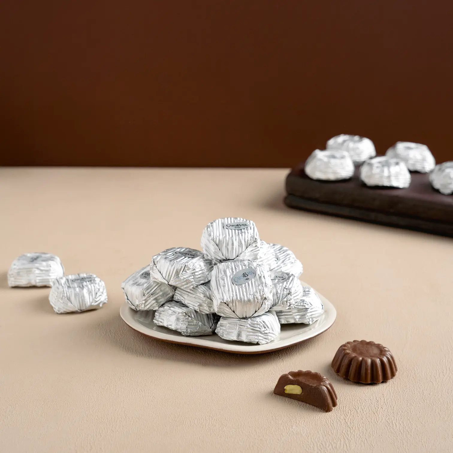 Gümüş Çiçek Baton Antep Fıstıklı Çikolata 400g