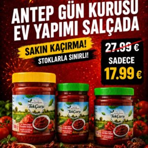 Antep Köy Yapımı Biber(Tatlı+Acı) ve Domates Salçasi(3'lu Paket) 3000g