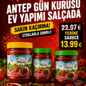 Antep Köy Yapımı Biber(Tatlı+Acı) ve Domates Salçasi(3'lu Paket) 3000g