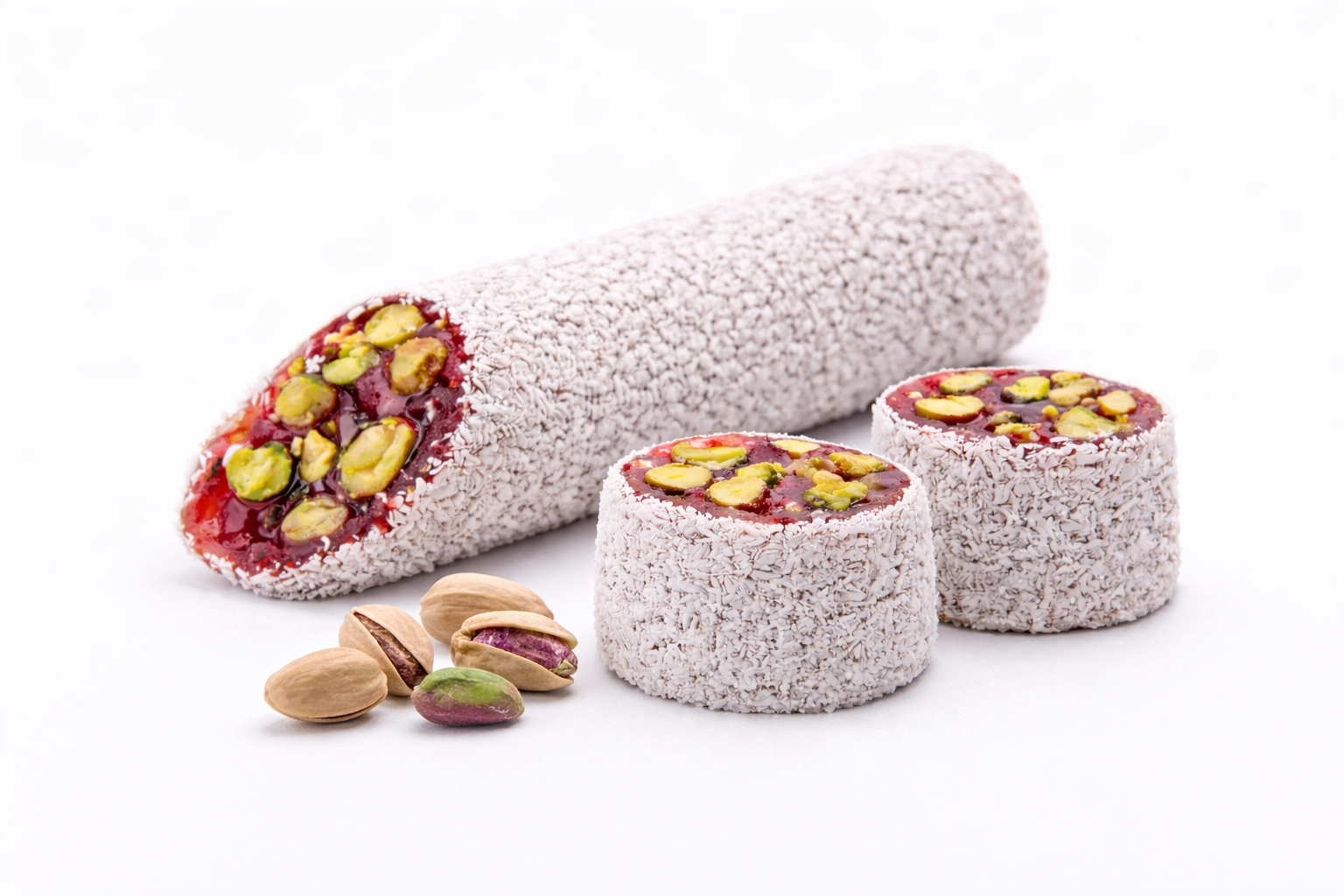 Hindistan Cevizli Nar Aromalı Antep Fıstıklı Şerit - 900gr